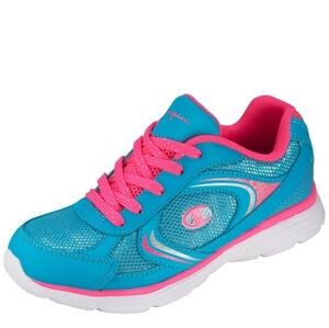 Champion Neon Blue and Pink Sparkly Girls Running Shoe‎